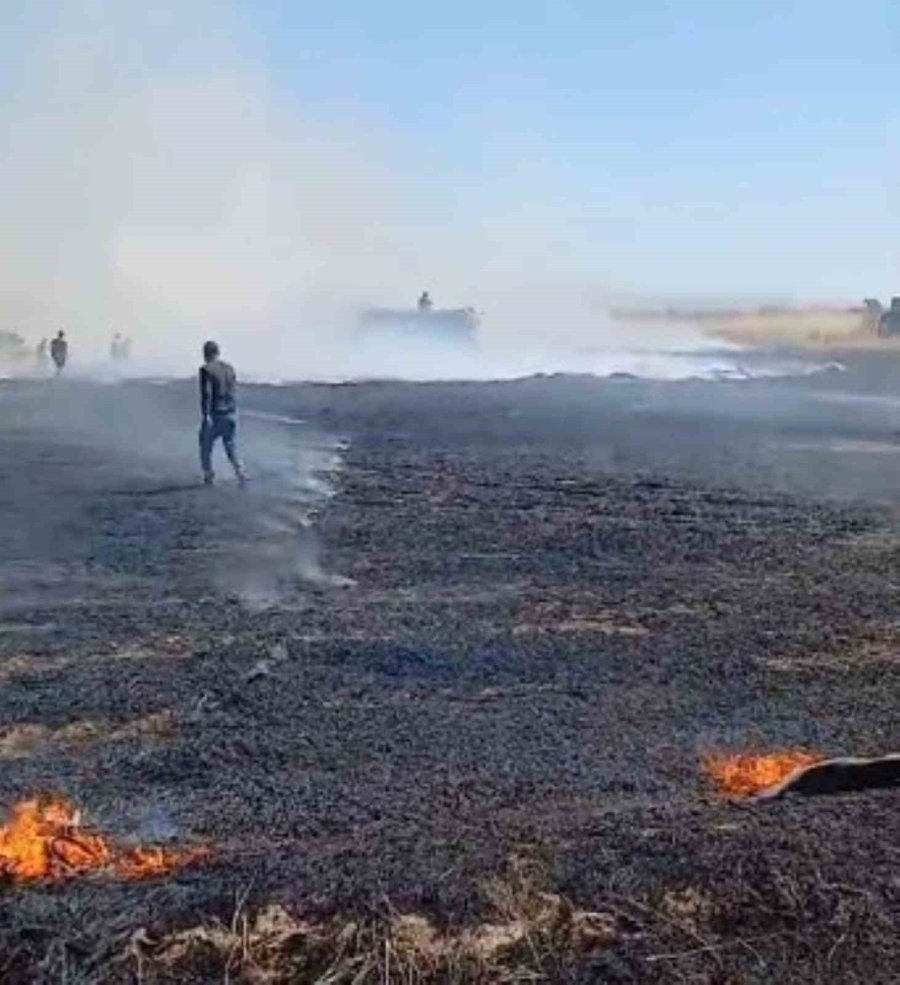 Karapınar’da Buğday Ekili Tarlada Yangın