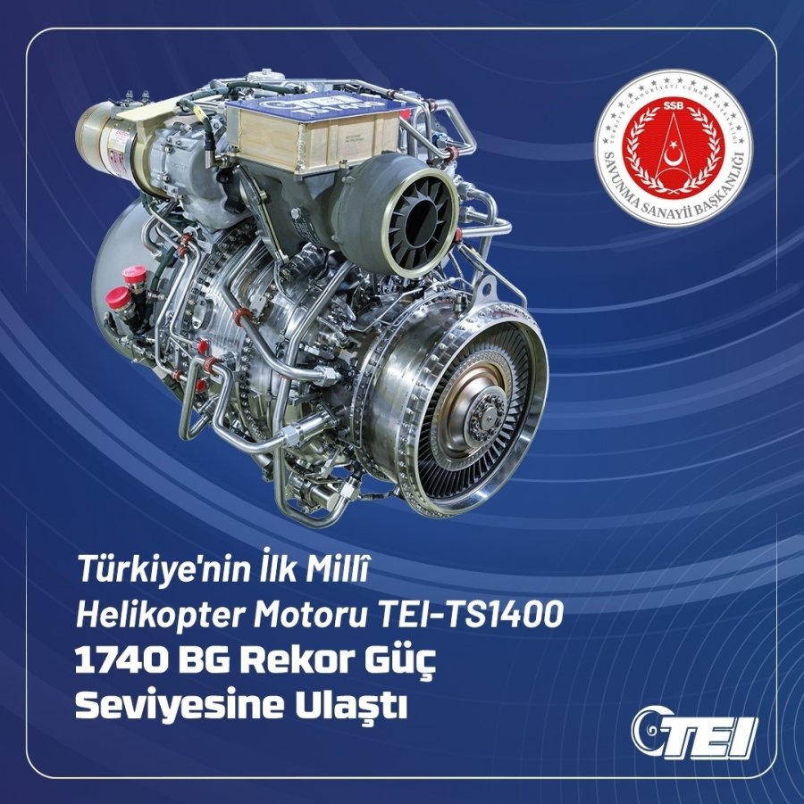 Teı-ts1400 Motoru 1740 Bg Rekor Güç Seviyesine Ulaştı