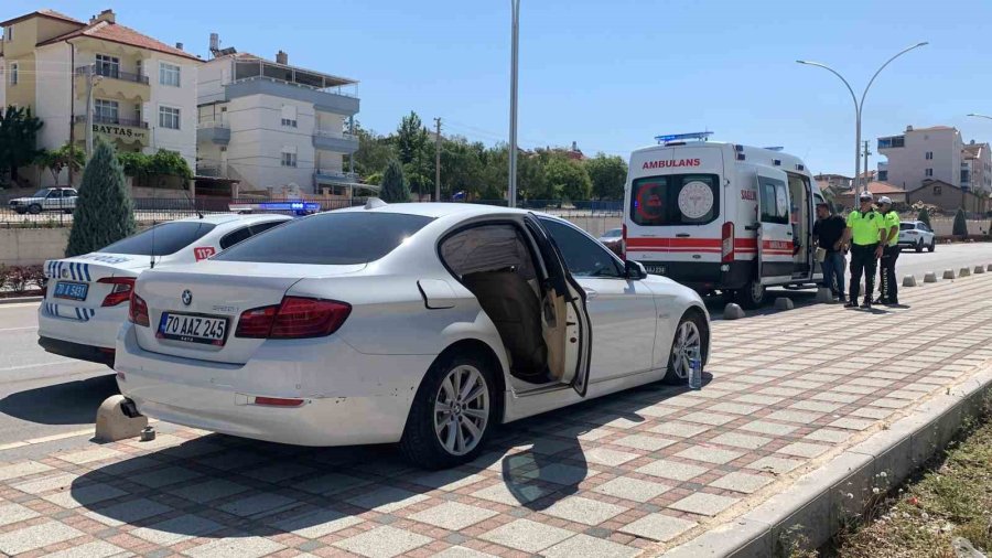 Karaman’da Kaldırıma Çıkan Otomobildeki Hamile Kadın Yaralandı