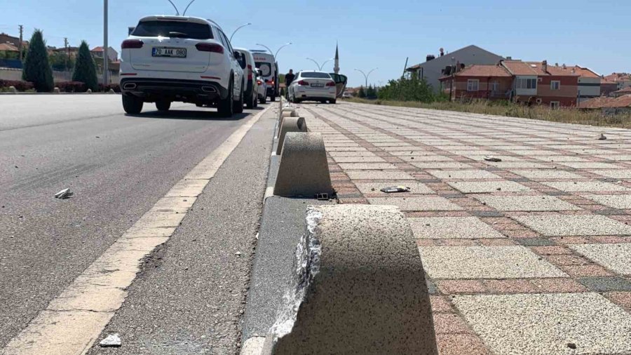 Karaman’da Kaldırıma Çıkan Otomobildeki Hamile Kadın Yaralandı