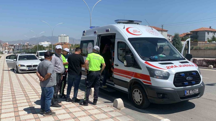 Karaman’da Kaldırıma Çıkan Otomobildeki Hamile Kadın Yaralandı