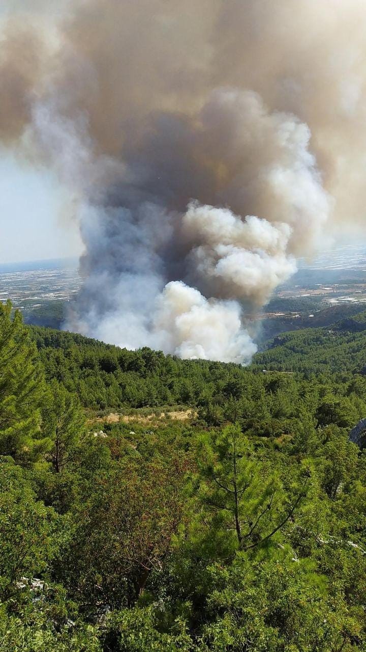 Antalya’da Orman Yangınına Havadan Ve Karadan Müdahale