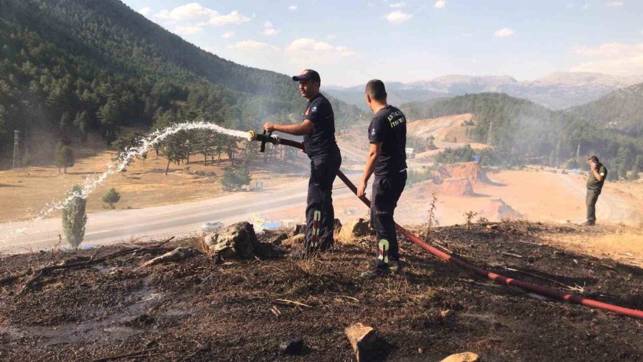 Antalya’da Yangın Kızılçam Ormanına Sıçramadan Söndürüldü