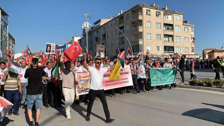 Karaman Filistin İçin Tek Yürek Oldu