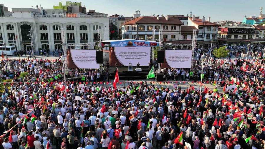 Konya Gazze Mitinginde Kenetlendi