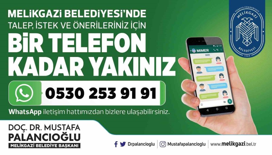 Melikgazi Whatsapp Hattı İle Vatandaşa Anında Çözüm Sağlanıyor