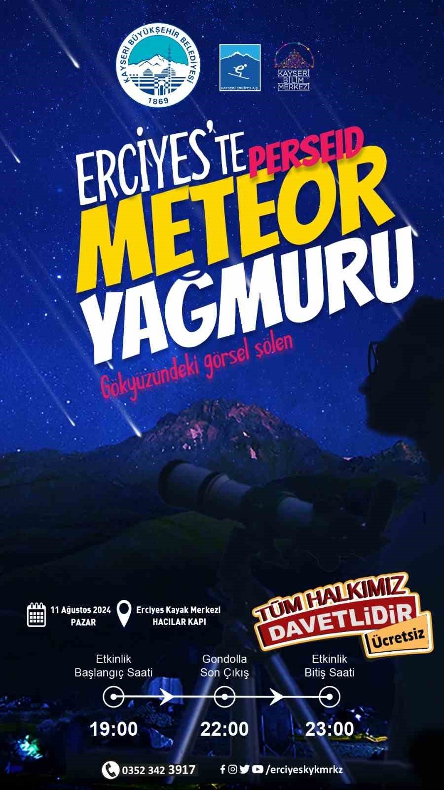 Meteor Yağmuru Kayseri’nin Zirvesi’nde İzlenecek