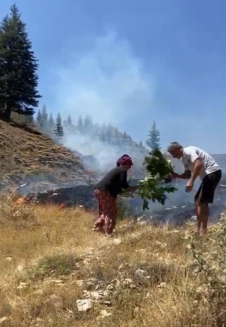 Alanya’da Makilik Alanda Çıkan Yangın Ormana Sıçramadan Söndürüldü