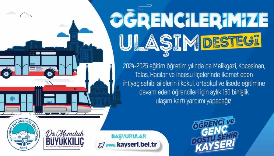 Büyükşehir; Öğrencilere Ulaşım Kartı Yardım Desteğini Sürdürecek