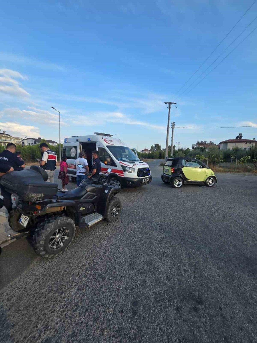 Manavgat’ta Atv İle Otomobil Çarpıştı: 1 Yaralı