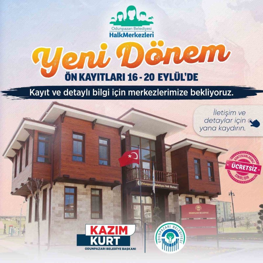 Odunpazarı’nda Halk Merkezleri Atölyelerine Ön Kayıtlar Başlıyor