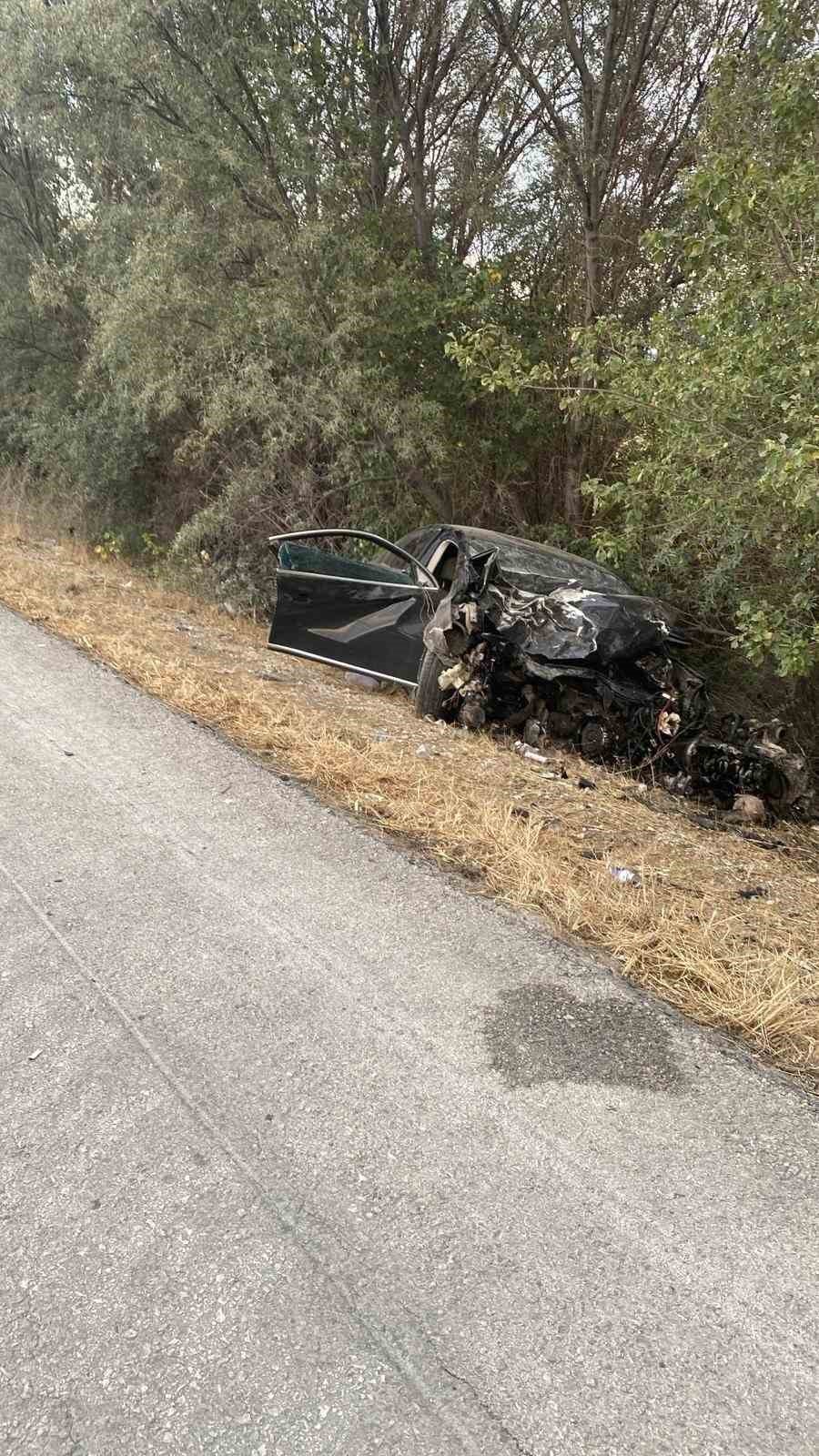 Konya’da Otomobil Yol Kenarındaki Ağaçlara Çarptı: 1 Ölü, 1 Yaralı