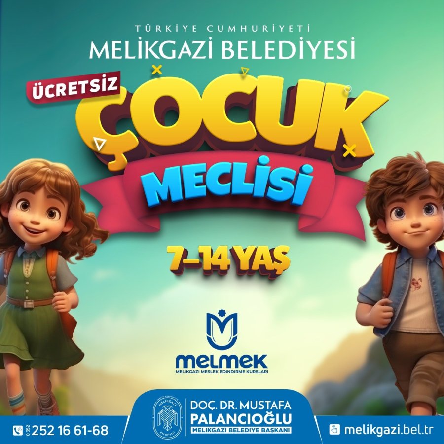 Melikgazi Belediyesi Çocuk Meclisi Kurs Kayıtları Devam Ediyor