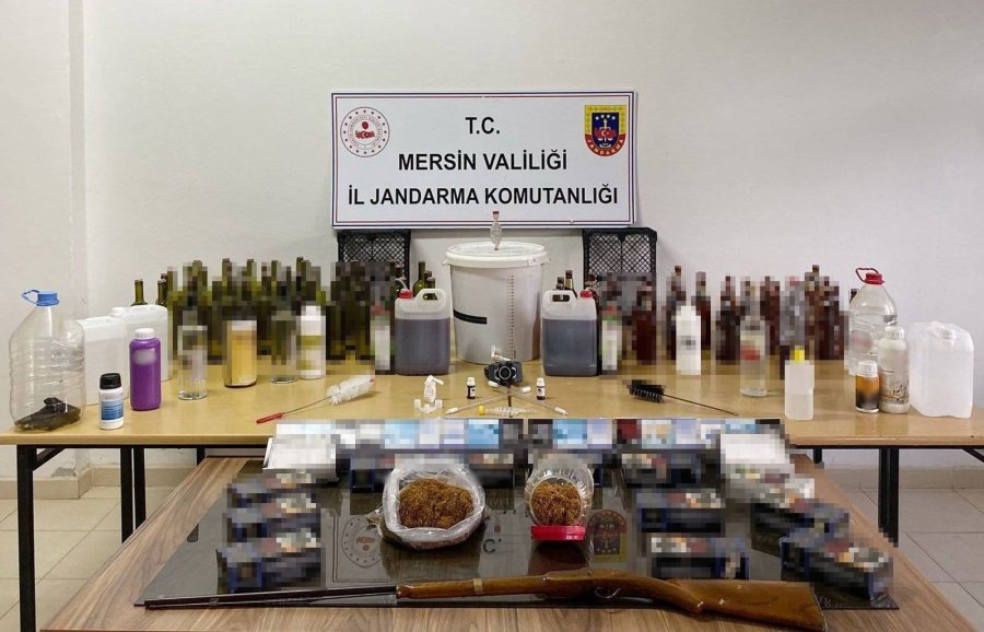 Mersin’de Sahte İçki Operasyonu: 124 Litre Sahte İçki Ele Geçirildi