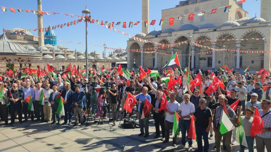 Konya’da ’soykırıma İsyan Filistin’e Destek Yürüyüşü’ Düzenlendi