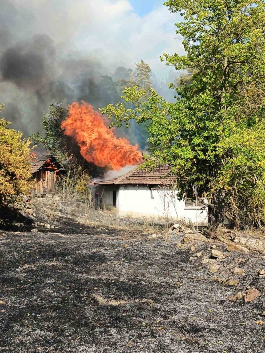 Kumluca’da Orman Yangınında Alevlerin Sıçradığı Ev Kullanılamaz Hale Geldi