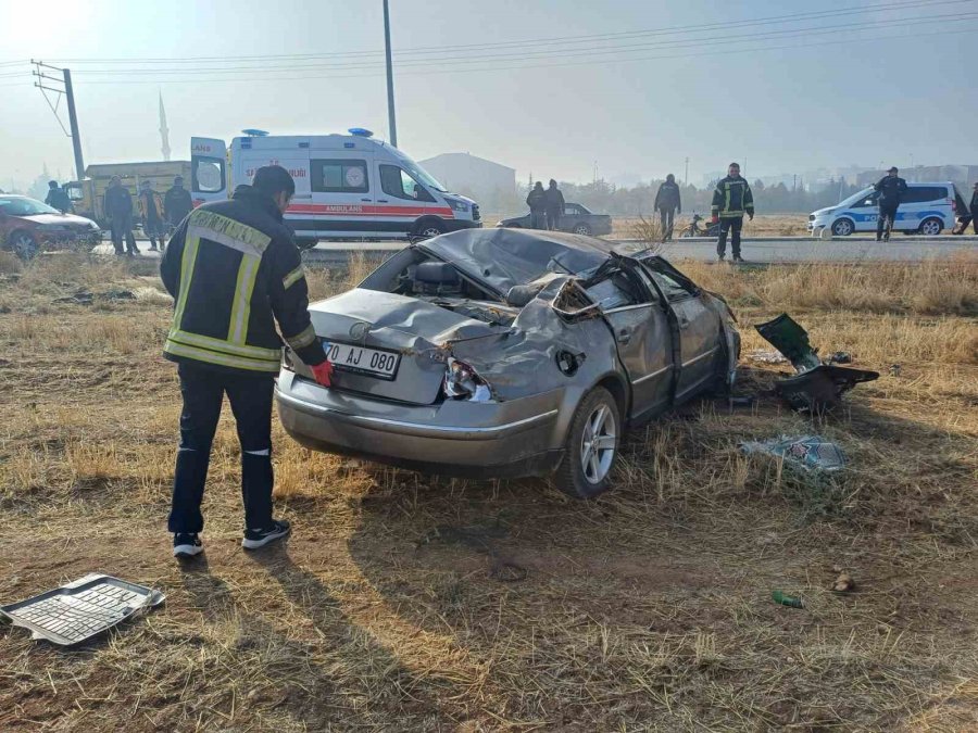 Kontrolden Çıkan Otomobil Tarlaya Takla Attı: 1 Yaralı