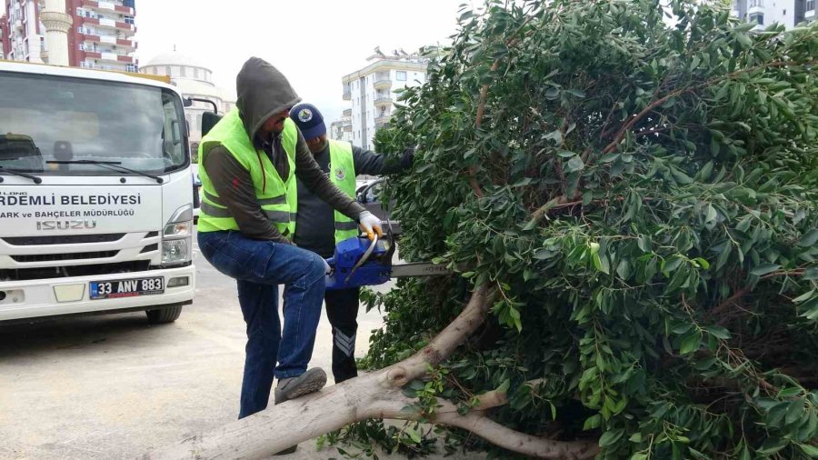 Mersin’de Fırtına Halı Sahayı Çökertti