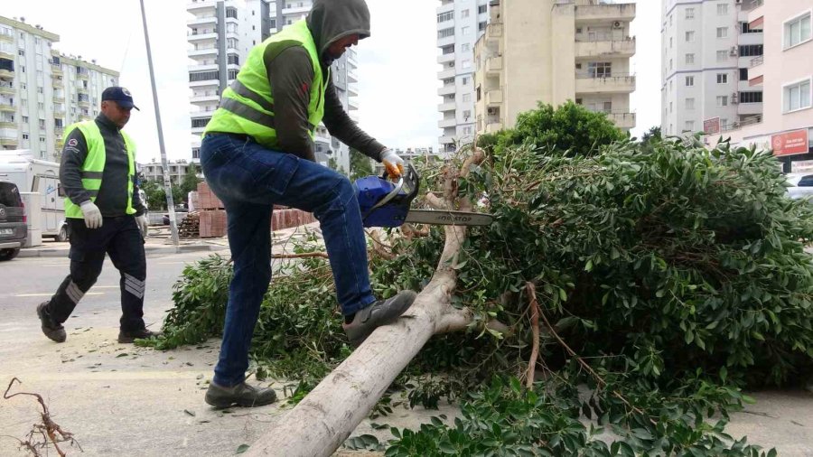 Mersin’de Fırtına Halı Sahayı Çökertti