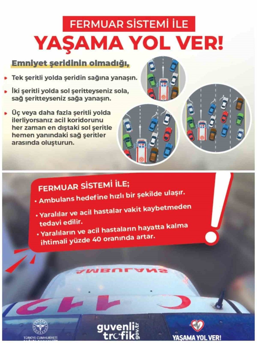 İnan; " Trafikte Duyarlı Davranarak Ambulanslara Yol Vermekle Her Saniye Bir Hayat Kurtarabilir"