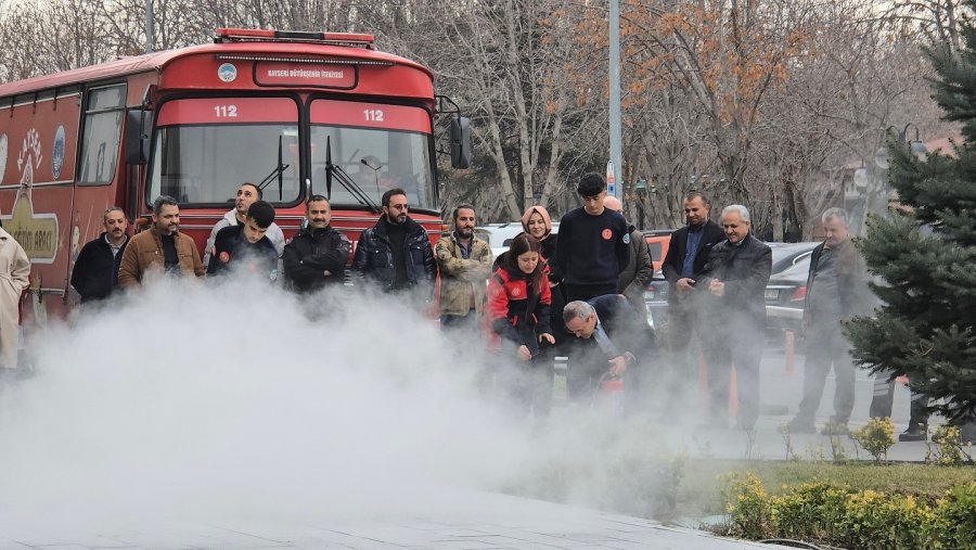 Kocasinan’da Gerçeğini Aratmayan Yangın Tatbikatı