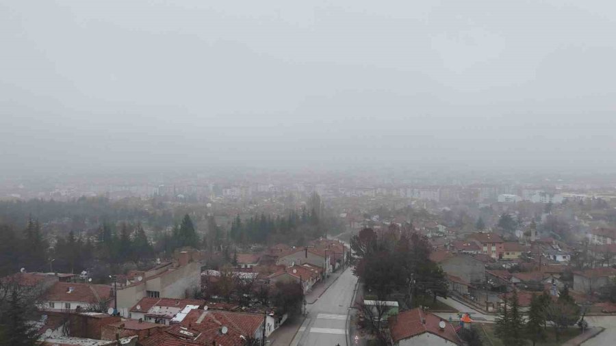 Eskişehir’de Yoğun Sis Havadan Görüntülendi