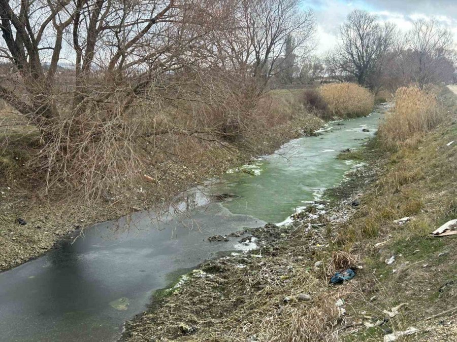 Eskişehir’de Sulama Kanalları Buz Tuttu