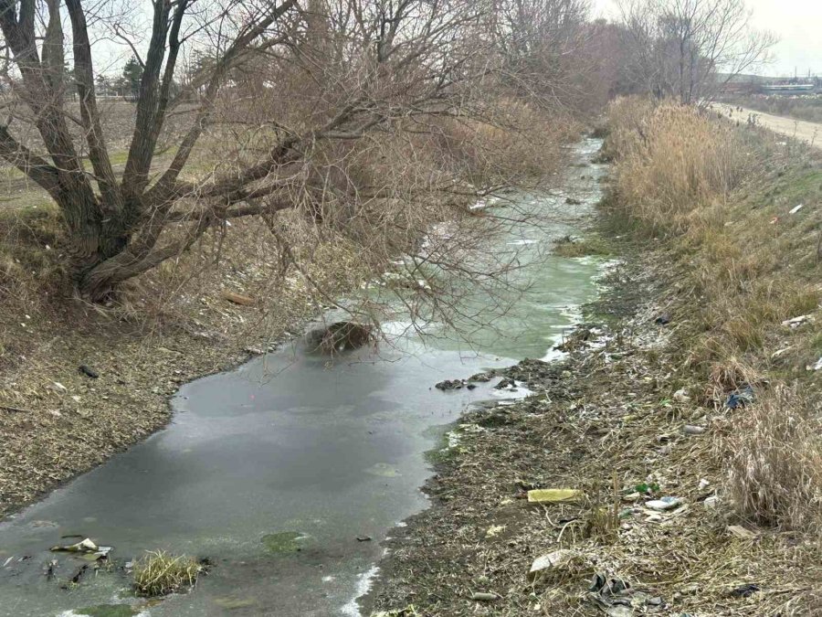 Eskişehir’de Sulama Kanalları Buz Tuttu