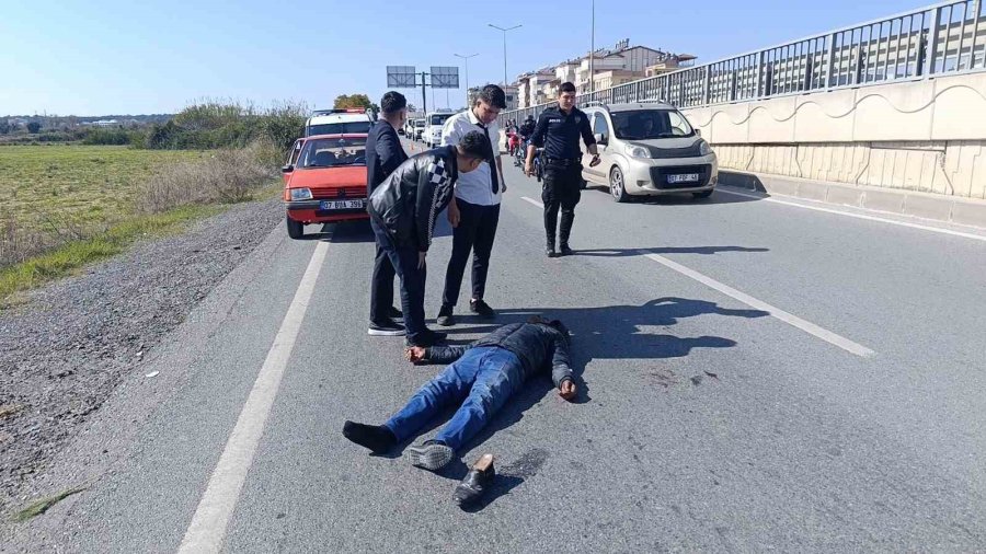 Otomobil İle Çarpışan Motosikletin Sürücüsü 50 Metre Sürüklendi: 1 Yaralı