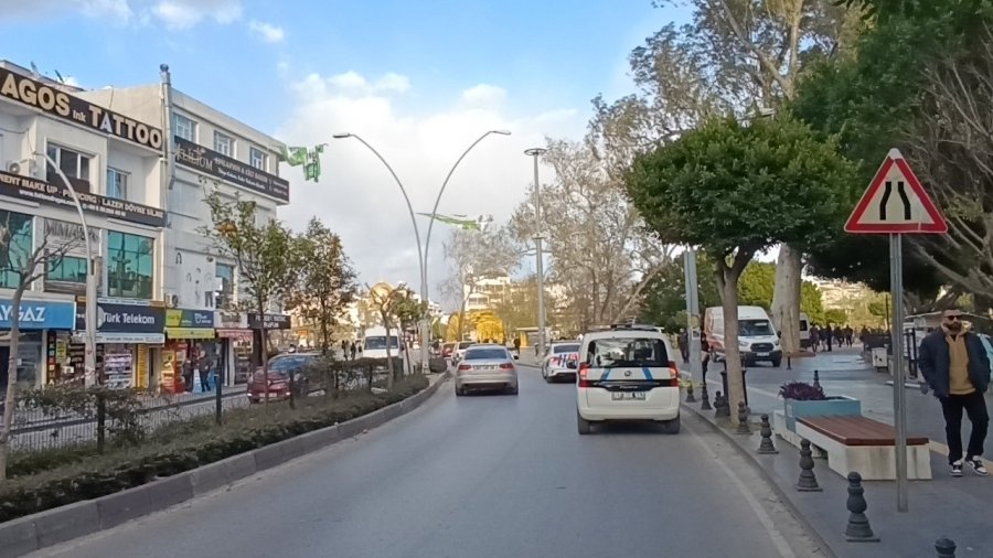 Manavgat’ta Bayraklar Aydınlatma Direğini Devirdi, Araçlar Zarar Gördü